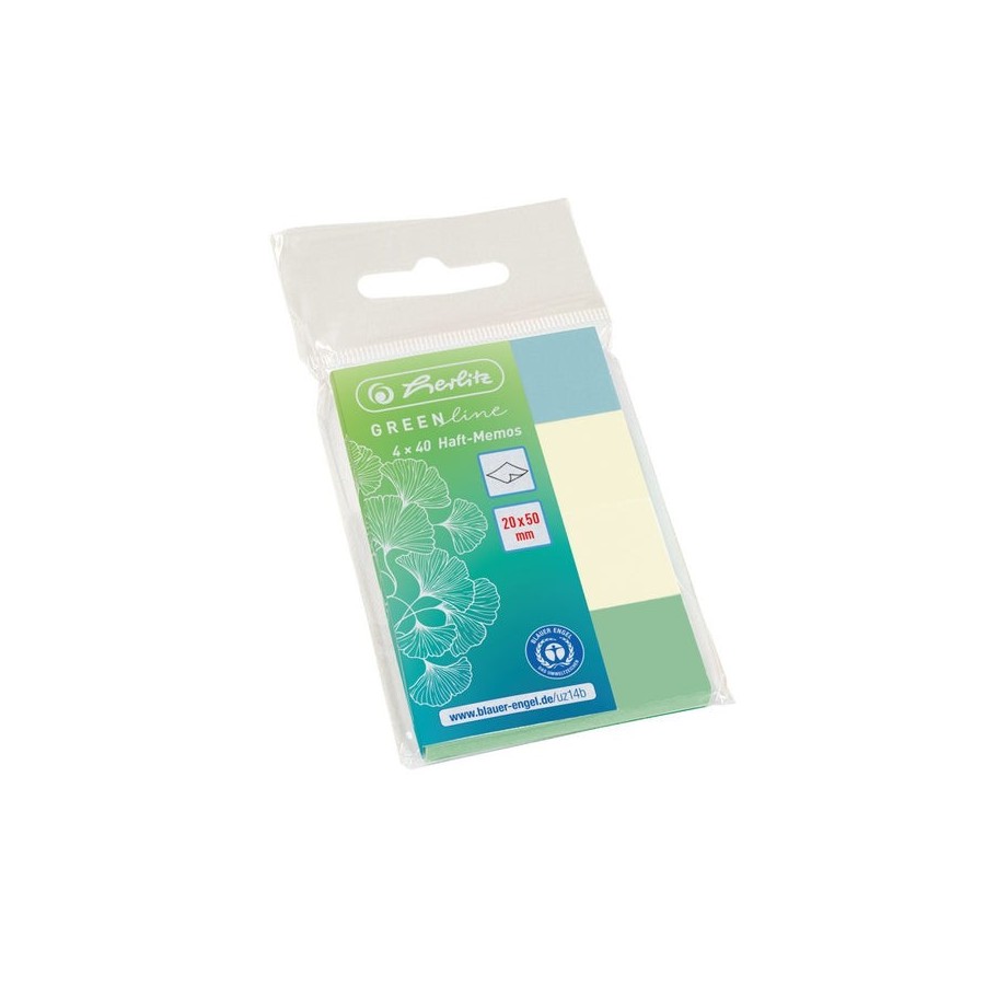 Herlitz notas adhesivas 20x50mm 4x40p