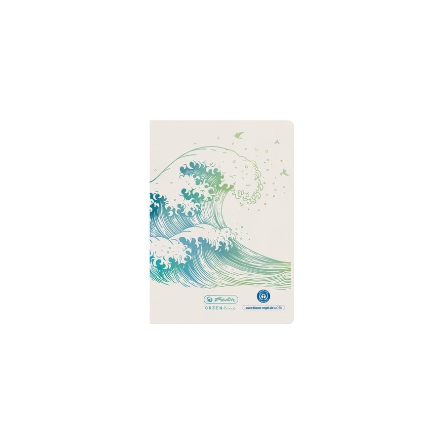 Cuaderno herlitz a6 32 hojas rayado greenline wave