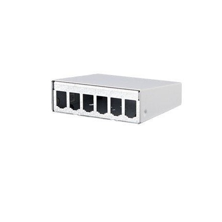 Módulo metz connect montado en superficie carcasa blanco puro 6 puertos