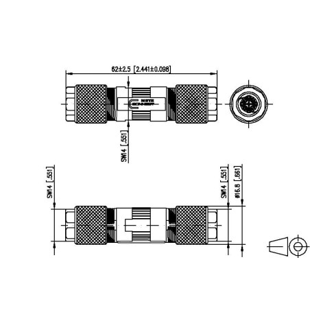 Btr netcom 130863-02-e conector acero inoxidable