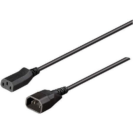 Cable de extensión iec bachmann c14/c13, 1 m, negro