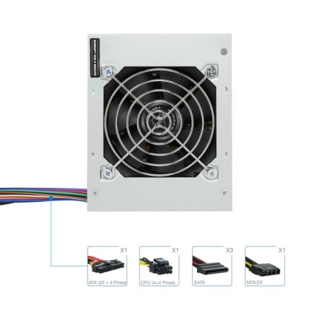 Tooq ecopower ii fuente de alimentacion 500w micro atx sfx 1.3 12v - ventilador silencioso 80mm