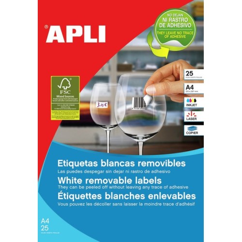 Etiquetas adhesivas apli 10197/ 17.8 x 10mm/ 25 hojas