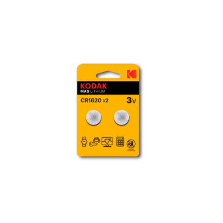 Baterías de litio kodak max cr 1620 blister x 2 piezas.