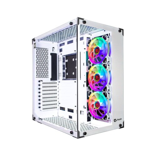 Caja pc talius atx gaming cronos blanca rgb cristal templado usb 3.0
