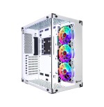 Caja pc talius atx gaming cronos blanca rgb cristal templado usb 3.0