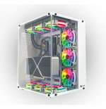 Caja pc talius atx gaming cronos blanca rgb cristal templado usb 3.0