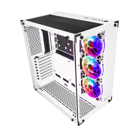Caja pc talius atx gaming cronos blanca rgb cristal templado usb 3.0