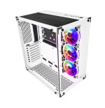 Caja pc talius atx gaming cronos blanca rgb cristal templado usb 3.0