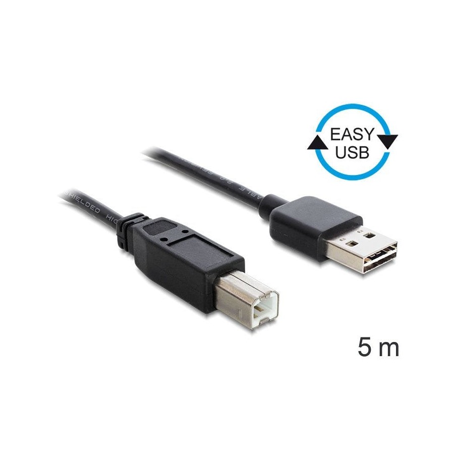 Delock 85553 cable usb 2.0 - tipo b (impresora) 5m negro