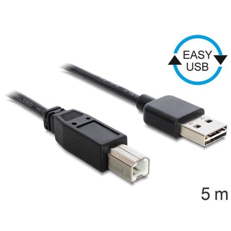 Delock 85553 cable usb 2.0 - tipo b (impresora) 5m negro