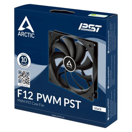 Ventilador arctic f12 pwm pst 120x120x25mm, negro