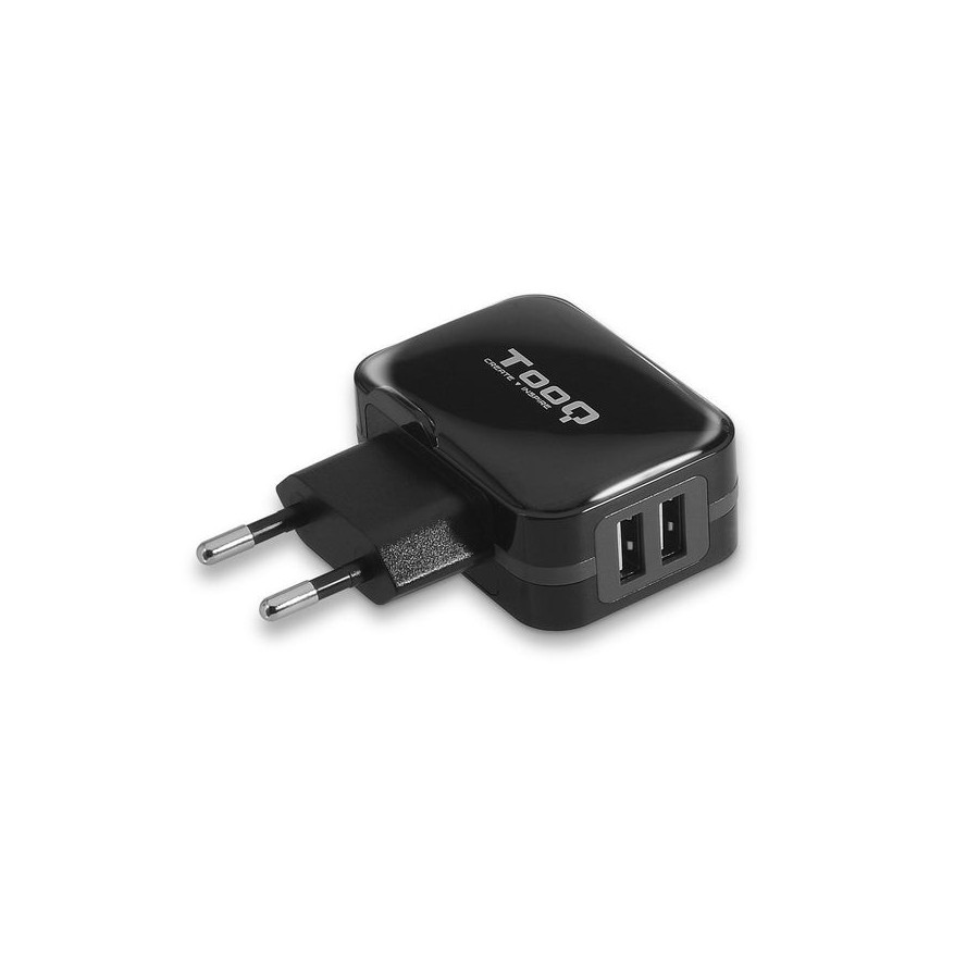 Tooq cargador de pared 2x usb 2.0 - tecnologia ai - negro