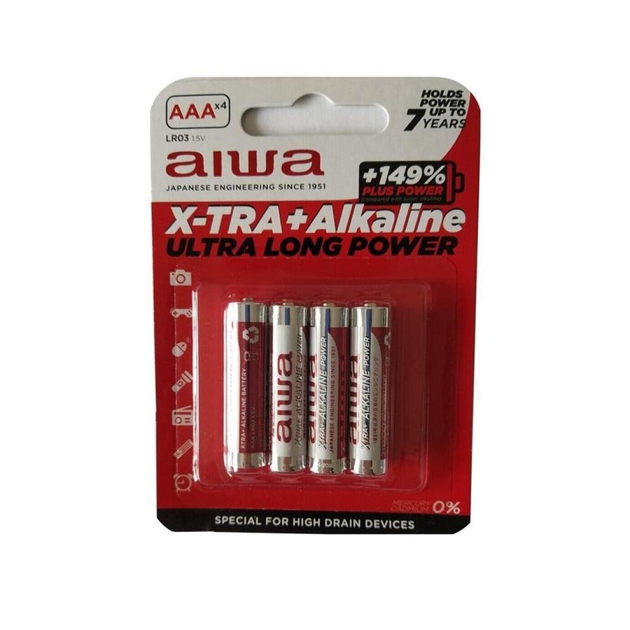 Aiwa x-tra alkaline pila alcalina aaa lr03 blister*4 caja 12 unidades