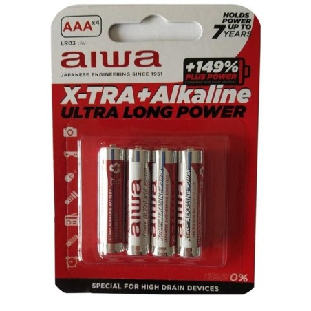Aiwa x-tra alkaline pila alcalina aaa lr03 blister*4 caja 12 unidades