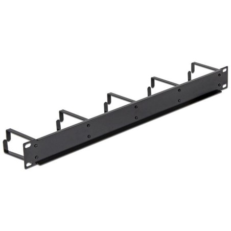 Delock 42496 panel de administración de cables de 19" negro