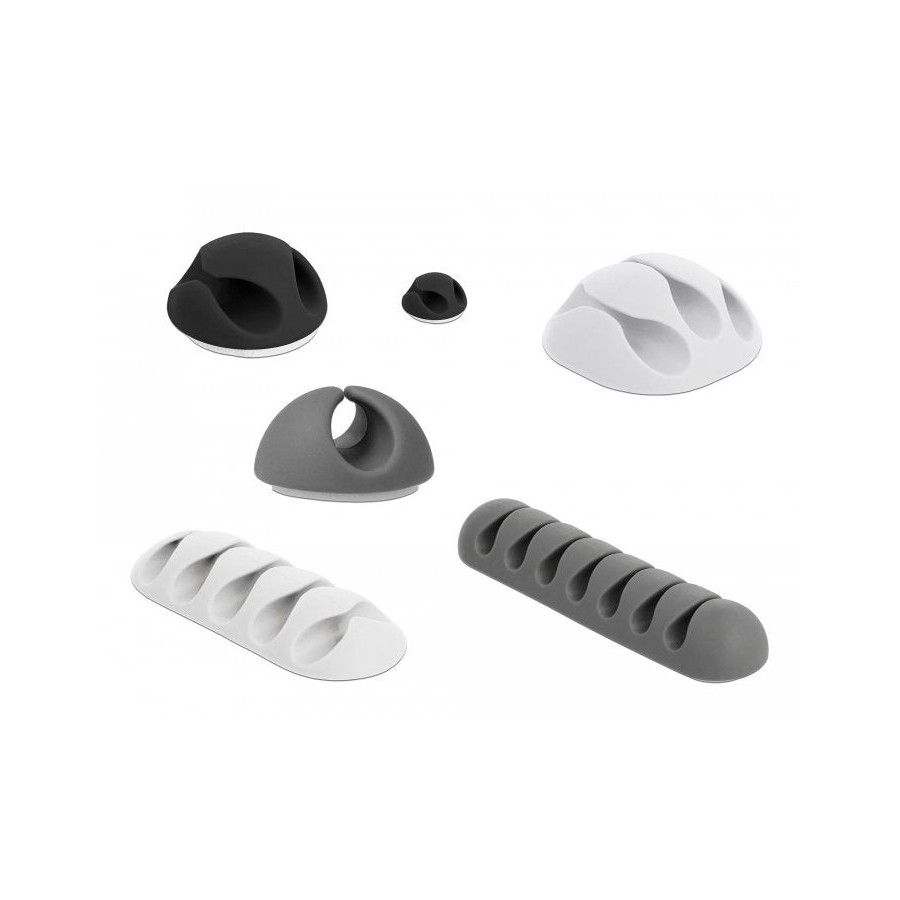 Delock 18300 juego combinado de soporte para cables, 6 piezas
