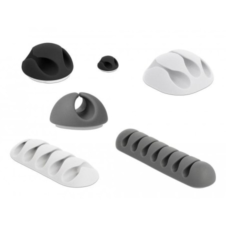 Delock 18300 juego combinado de soporte para cables, 6 piezas