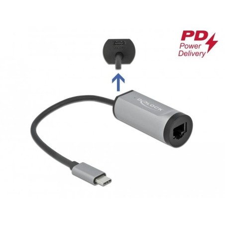 Delock adaptador usb-c  gigabit lan rj45 15cm