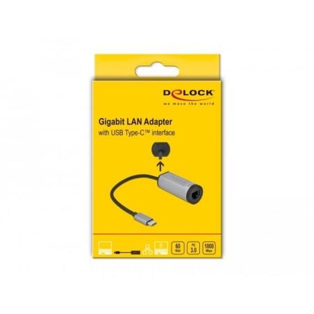 Delock adaptador usb-c  gigabit lan rj45 15cm