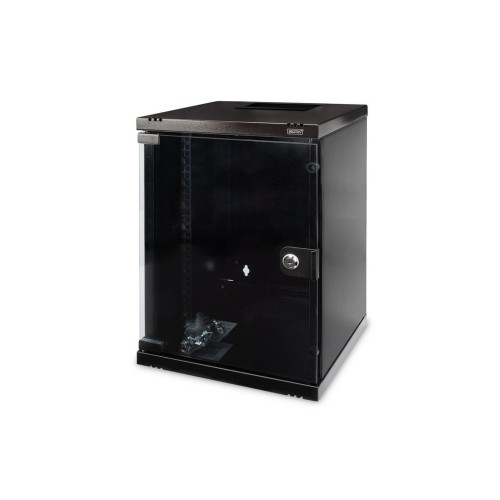 Armario de pared digitus rm 464x312x300mm 254mm 10 '', negro, con puerta de cristal, 9u