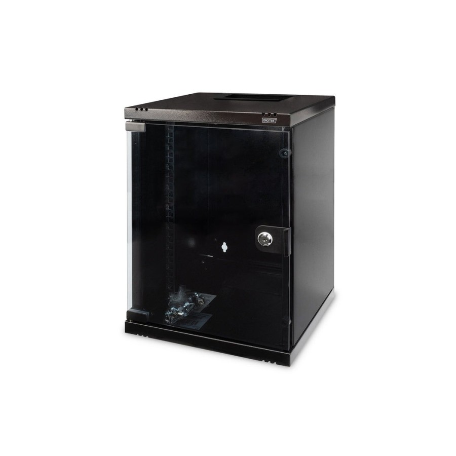 Armario de pared digitus rm 464x312x300mm 254mm 10 '', negro, con puerta de cristal, 9u