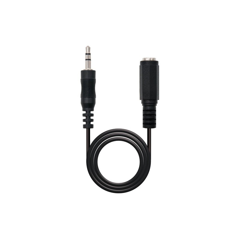 Nanocable cable audio estereo jack 3.5mm macho a jack 3.5mm hembra 1.50m - negro