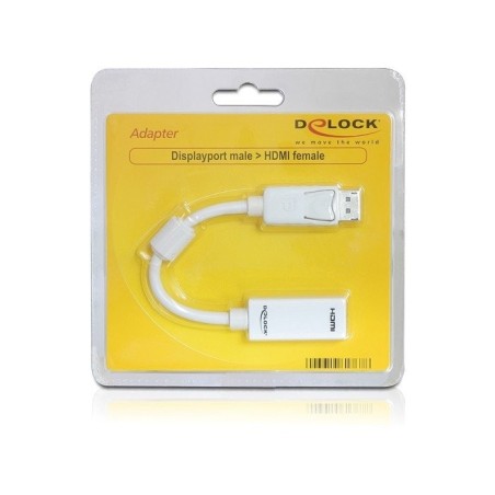 Delock adaptador displayport -  hdmi m/h blanco