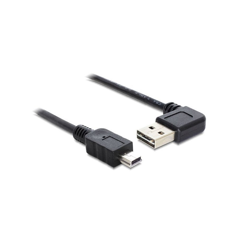 Delock cable easy-usb 2.0 a macho en ángulo usb 2.0 tipo mini-b macho de 3 m