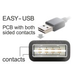 Delock cable easy-usb 2.0 a macho en ángulo usb 2.0 tipo mini-b macho de 3 m