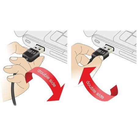 Delock cable easy-usb 2.0 a macho en ángulo usb 2.0 tipo mini-b macho de 3 m