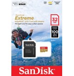 Tarjeta de memoria sandisk extreme 32gb microsd hc uhs-i con adaptador clase 10 100mbs