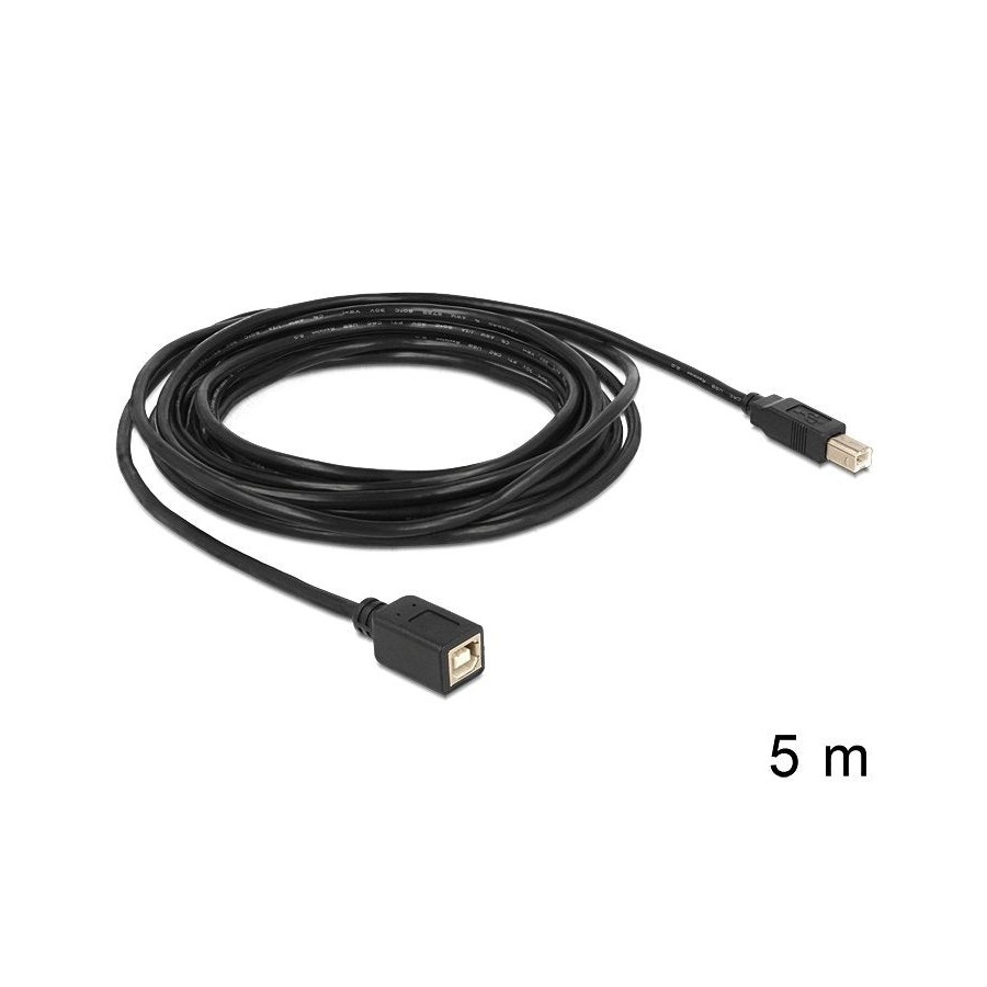 Delock cable de extensión usb 2.0 b macho b hembra 5 m
