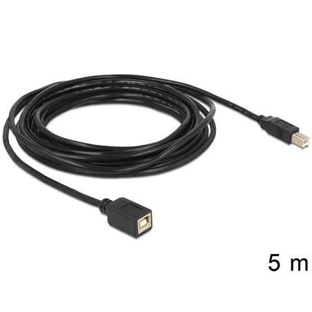 Delock cable de extensión usb 2.0 b macho b hembra 5 m
