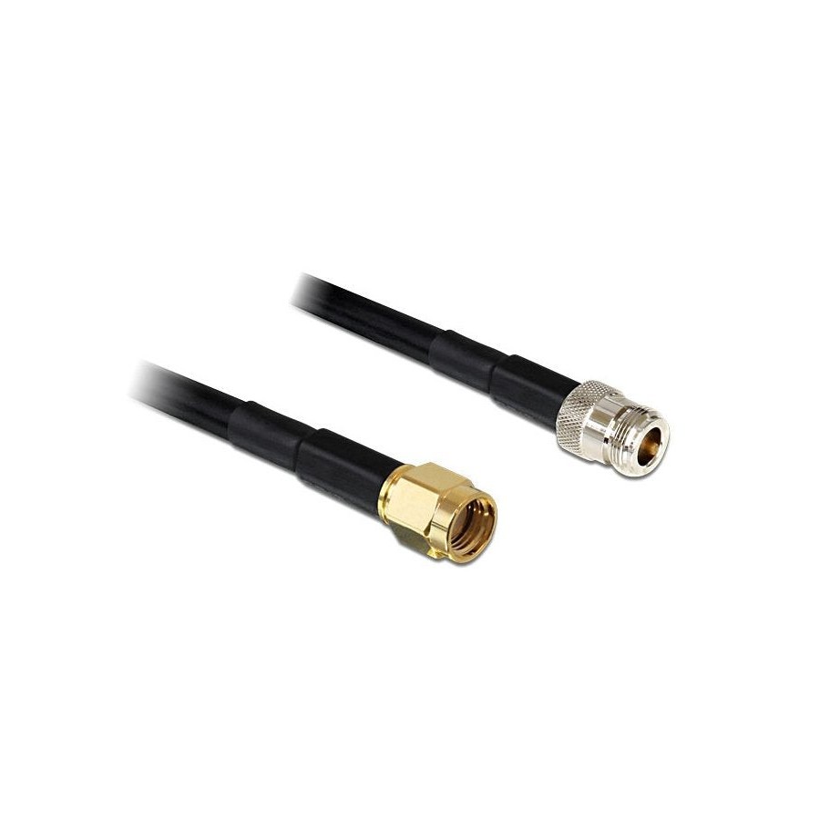 Delock cable de antena rp-sma macho  n hembra lmr195 1 m