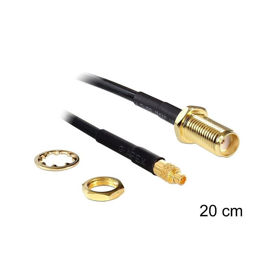 Delock cable de antena sma hembra am einbau  mmcx macho 200 mm