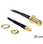 Delock cable de antena sma hembra am einbau  mmcx macho 200 mm