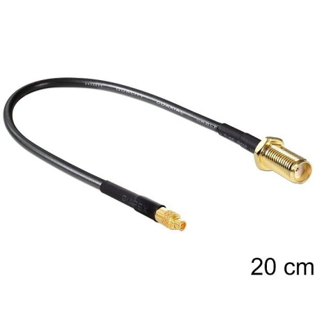 Delock cable de antena sma hembra am einbau  mmcx macho 200 mm
