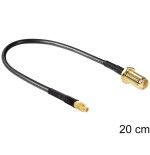 Delock cable de antena sma hembra am einbau  mmcx macho 200 mm