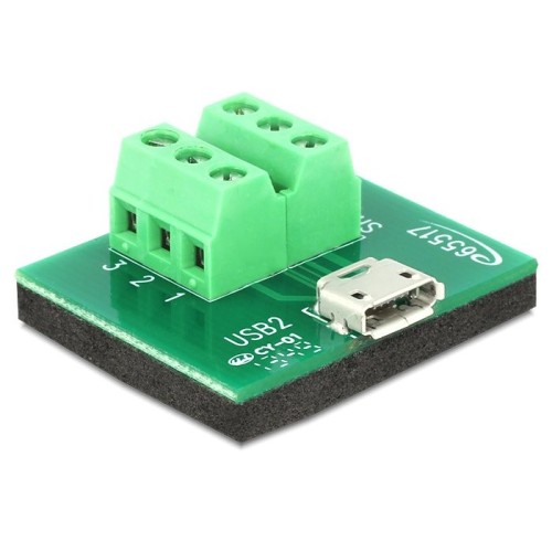 Delock adaptador micro usb hembra  terminalblock 6 pin
