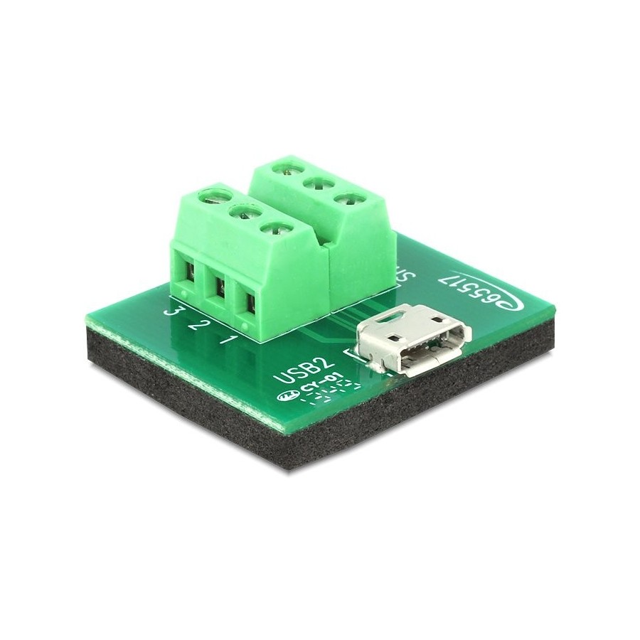 Delock adaptador micro usb hembra  terminalblock 6 pin