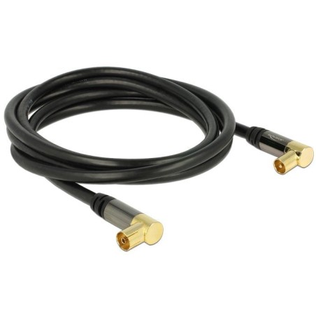 Delock cable de antena coaxial iec macho 90°  iec hembra 90°, rg-6/u 2m
