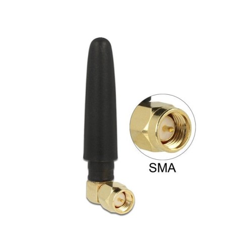 Delock antena ism 433 mhz sma 1 dbi omni 90° flexibel, sw