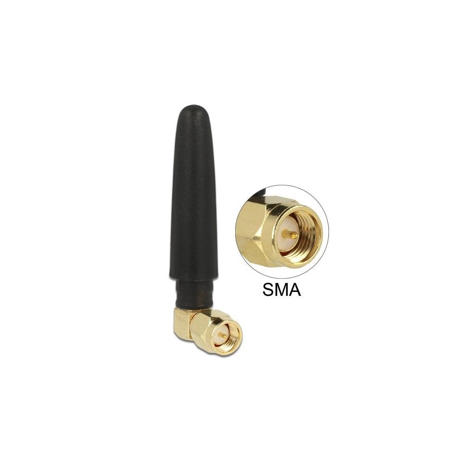 Delock antena ism 433 mhz sma 1 dbi omni 90° flexibel, sw