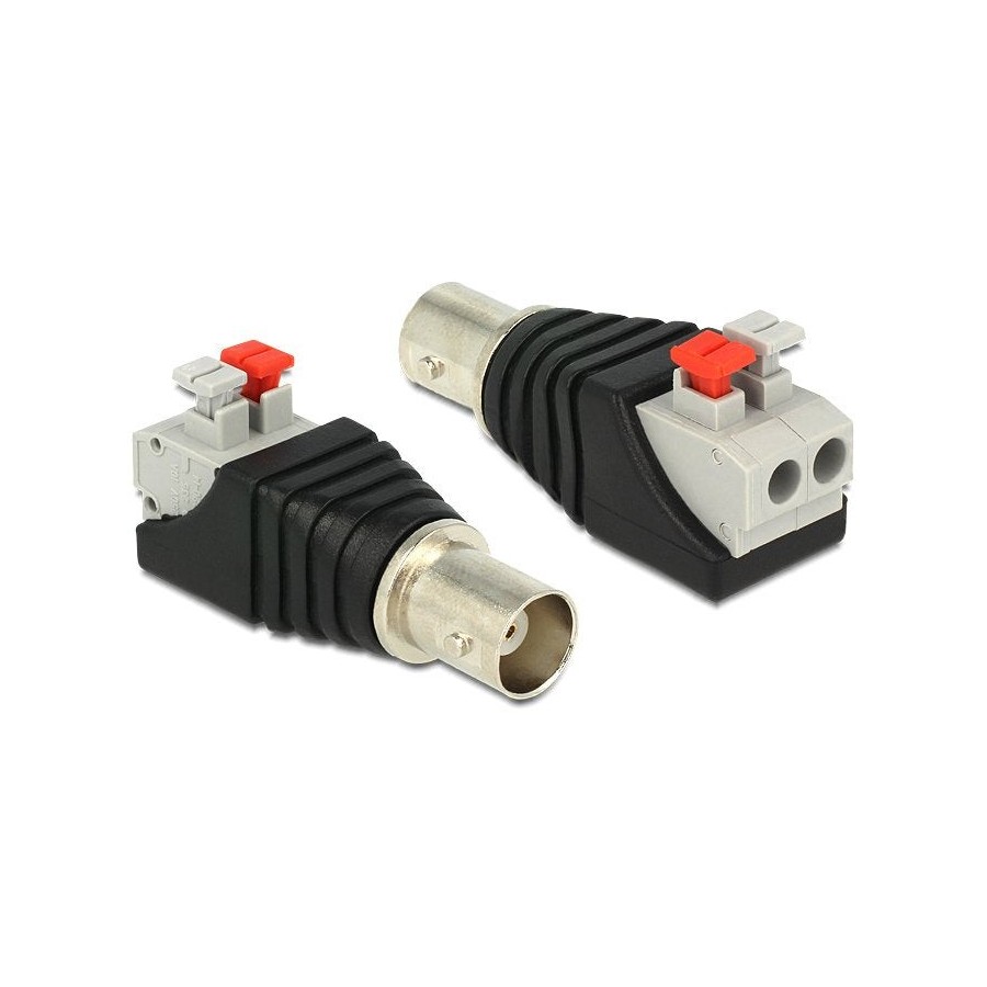 Delock bloque de terminales adaptador con pulsador conector bnc
