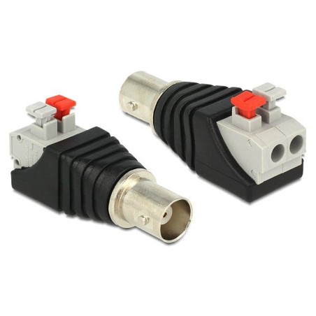 Delock bloque de terminales adaptador con pulsador conector bnc