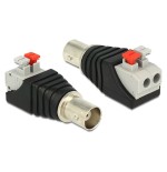 Delock bloque de terminales adaptador con pulsador conector bnc