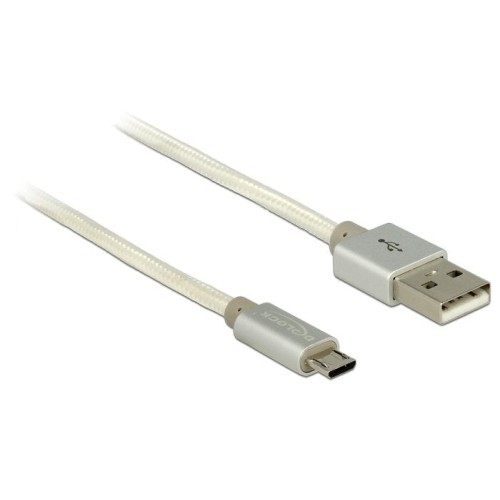Delock cable de datos y carga usb 2.0 tipo a micro-b blanco 2m