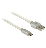 Delock cable de datos y carga usb 2.0 tipo a micro-b blanco 2m