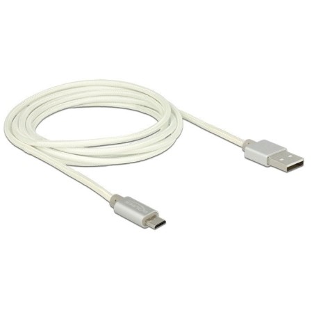 Delock cable de datos y carga usb 2.0 tipo a micro-b blanco 2m